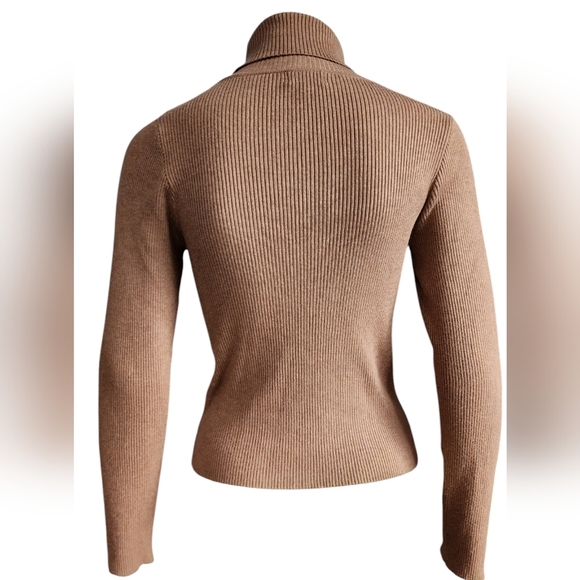 LINE knitwear Tan Viscose Turtleneck Large 8/10 - Picture 3 of 9